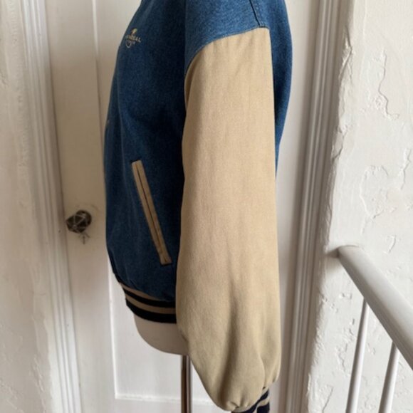 RARE VIntage Universal Studios Woody Woodpecker Denim Varsity Jacket Size M - Picture 8 of 10